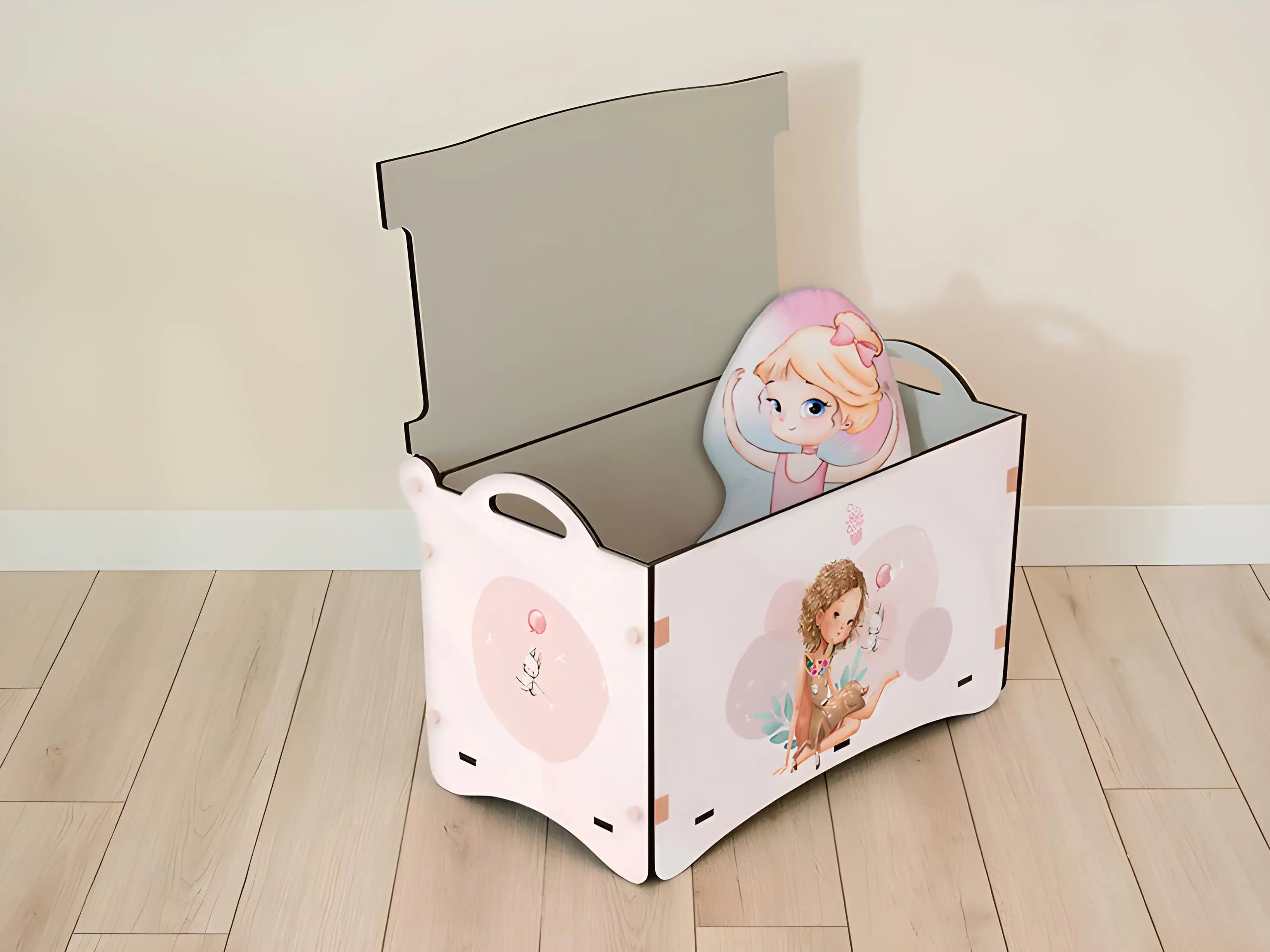 Diy Children Wooden Toy Storage Chest Box With Lid Wooden Toy Box With