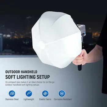 NEEWER 12"/30cm Lantern Softbox for HS60B LED Video Light, Quick Release 360 Omnidirectional Light Diffuser Mini Softbox With detail image