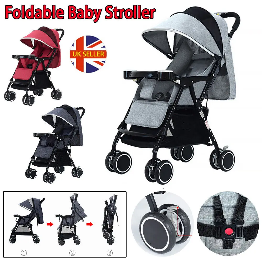 Foldable Luxury Baby Stroller Strollers For Babies And Toddlers Black ...