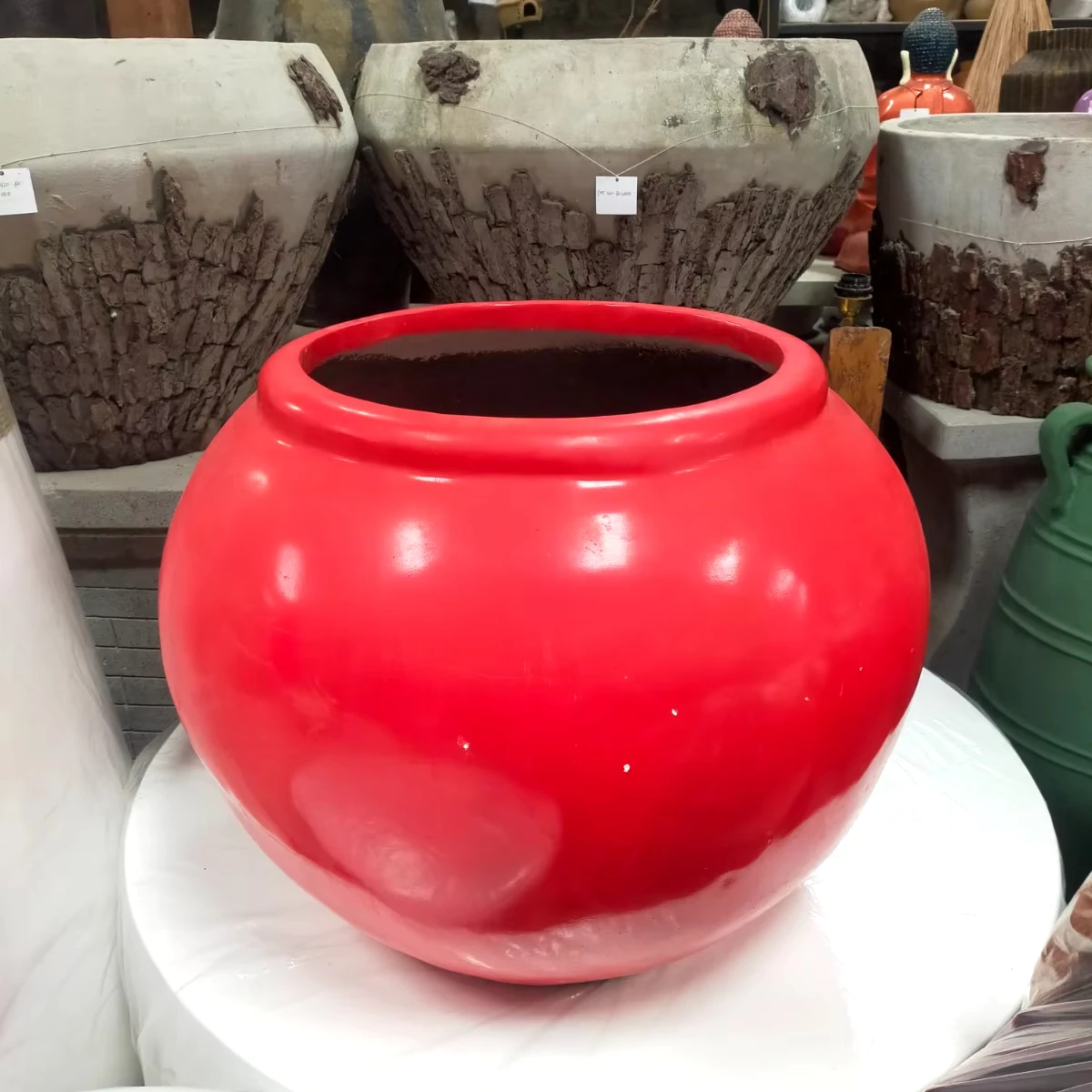 ceramic planter with saucer Mid Modern Planter With Detached Saucer By Plantatorem