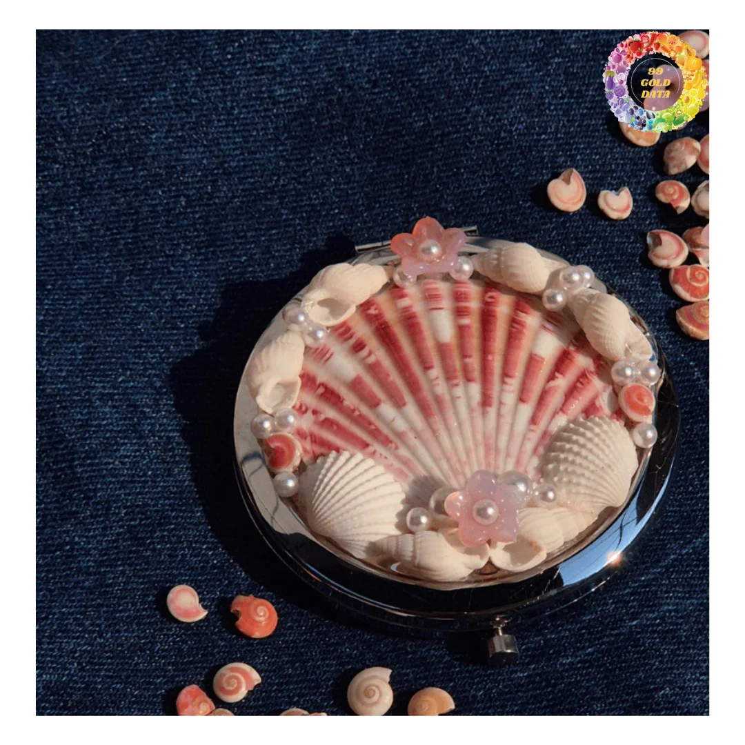 Shell Makeup Mirror - Dual Sided Compact for Mermaid Fans