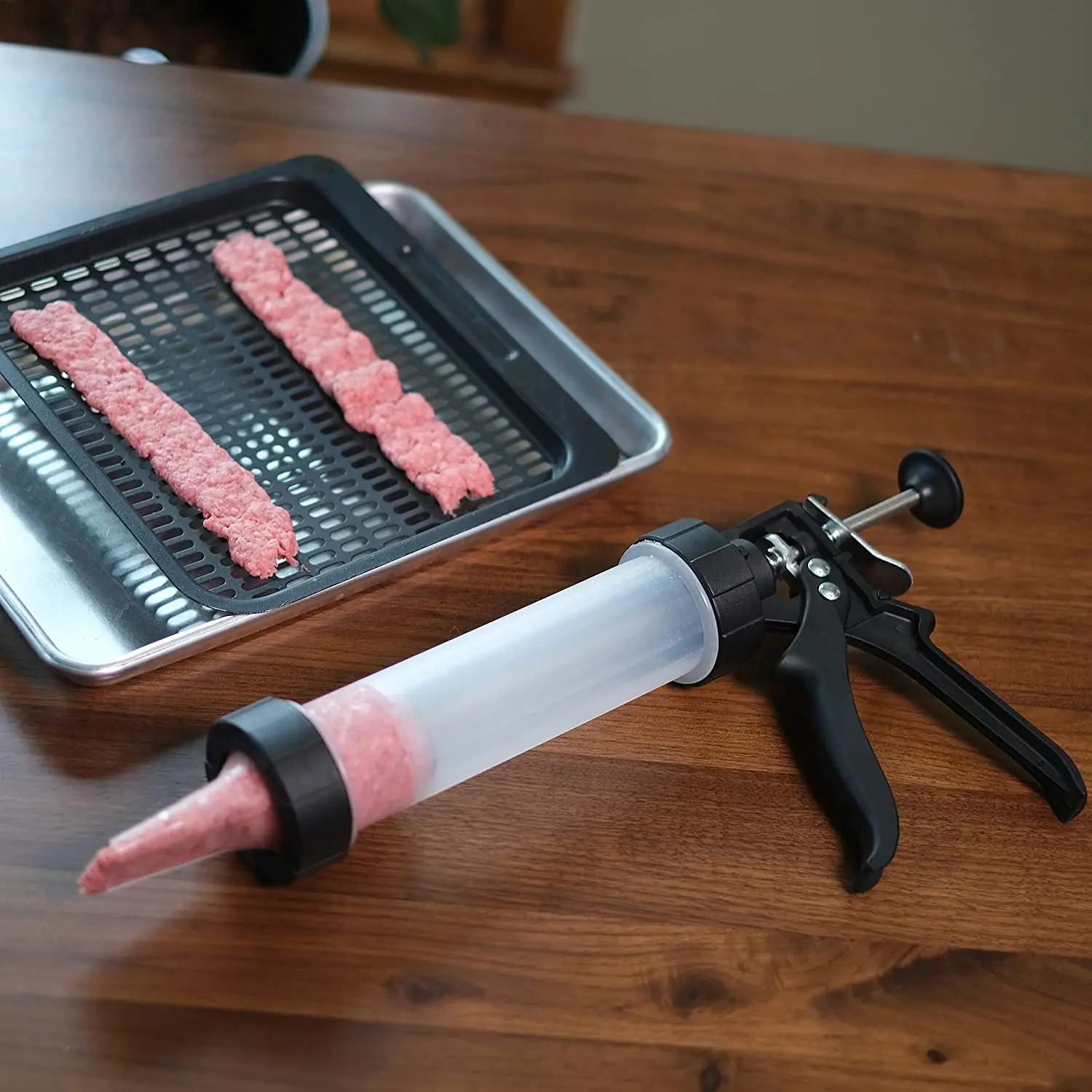 DIY Пластиковый джерки пистолет с 2 насадками шутер (пищевой