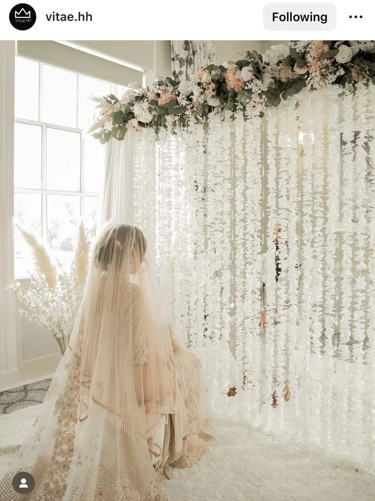 Handmade Nikah Pardha Elegant Floral Hangings for Weddings