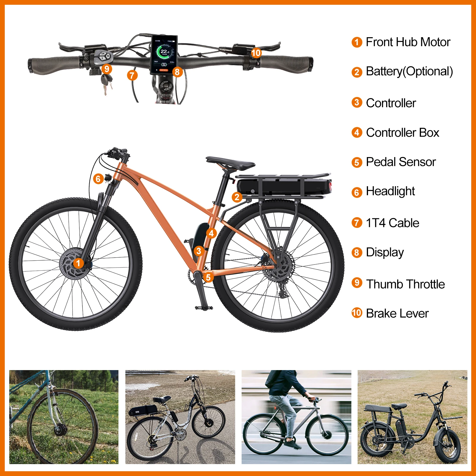 Bafang 500W Rear Hub Motor Electric Bike Conversion Kit