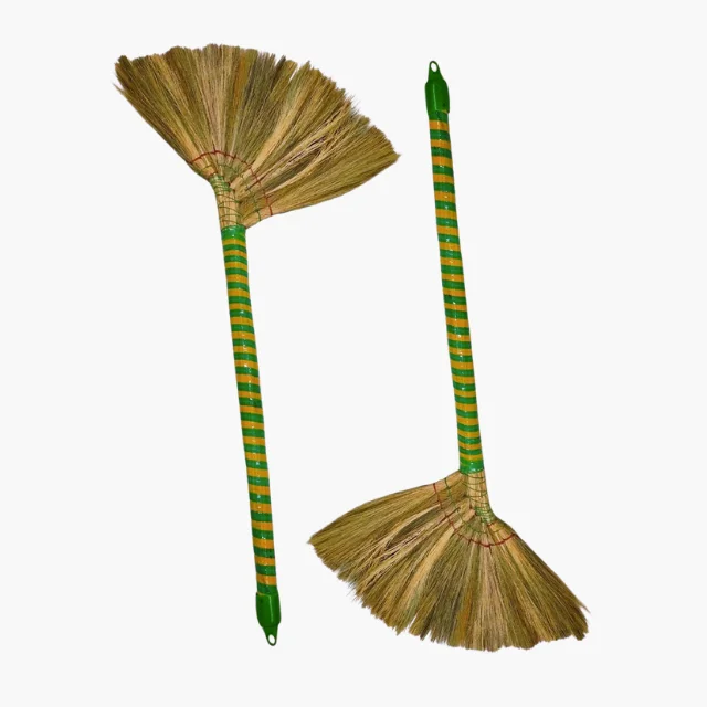 Balai Écologique ECONATURAL By YORK ECO - Manche Bambou 120 Cm, Poils Recyclés, Idéal Nettoyage Maison | 33 X 9 X 127,5 Cm