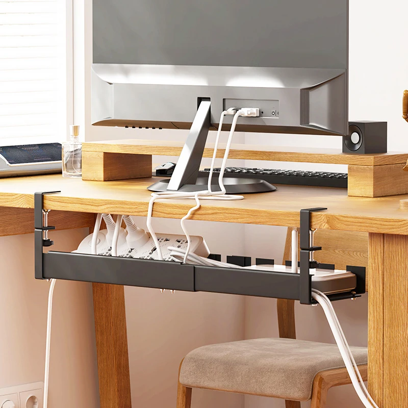 Under Desk Cable Management Tray Retractable Cord Organizer No Drill ...