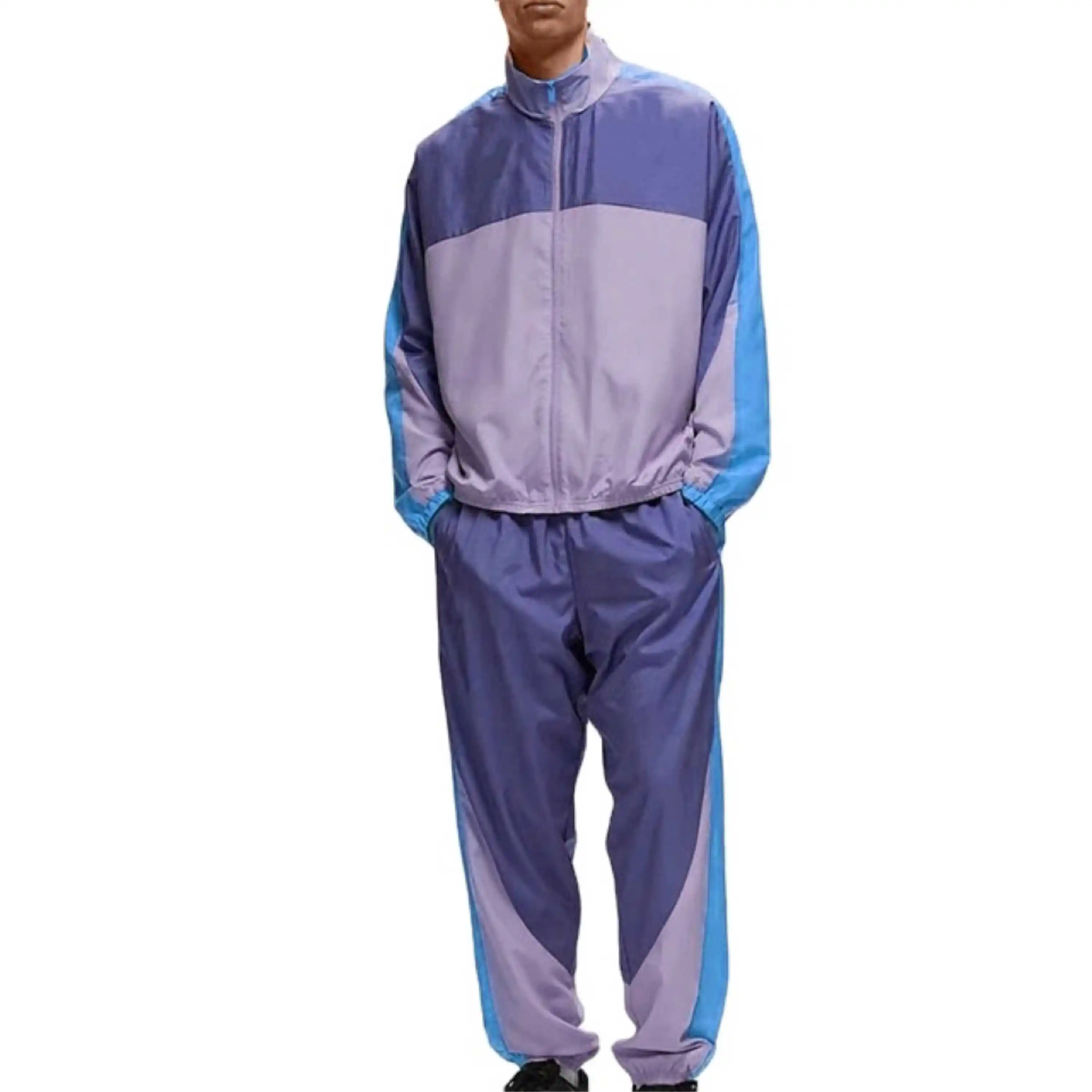 Custom Men's Nylon Tracksuit Zip up Sport Joggers