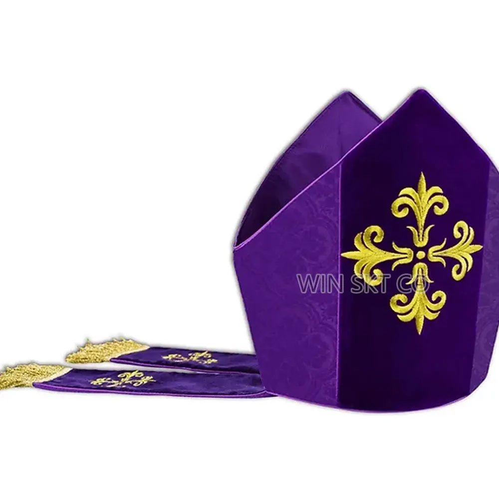 Latest Design Church Mitre Hat Made in Customized Size Color Church Mitre Hat for Men