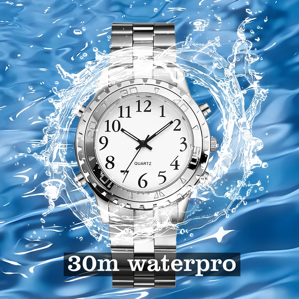 Multi-functional Analog Digital Talking Blind Watch Arabic Numerals Dial Custom logo Watches Wholesale Cheap Talking Watches
