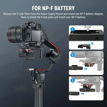 NEEWER Mini V Mount Battery Plate With NATO Rail for Adjustable Gimbal Balance Compatible With DJI RS3 Pro RS2 RSC2, Quick product image
