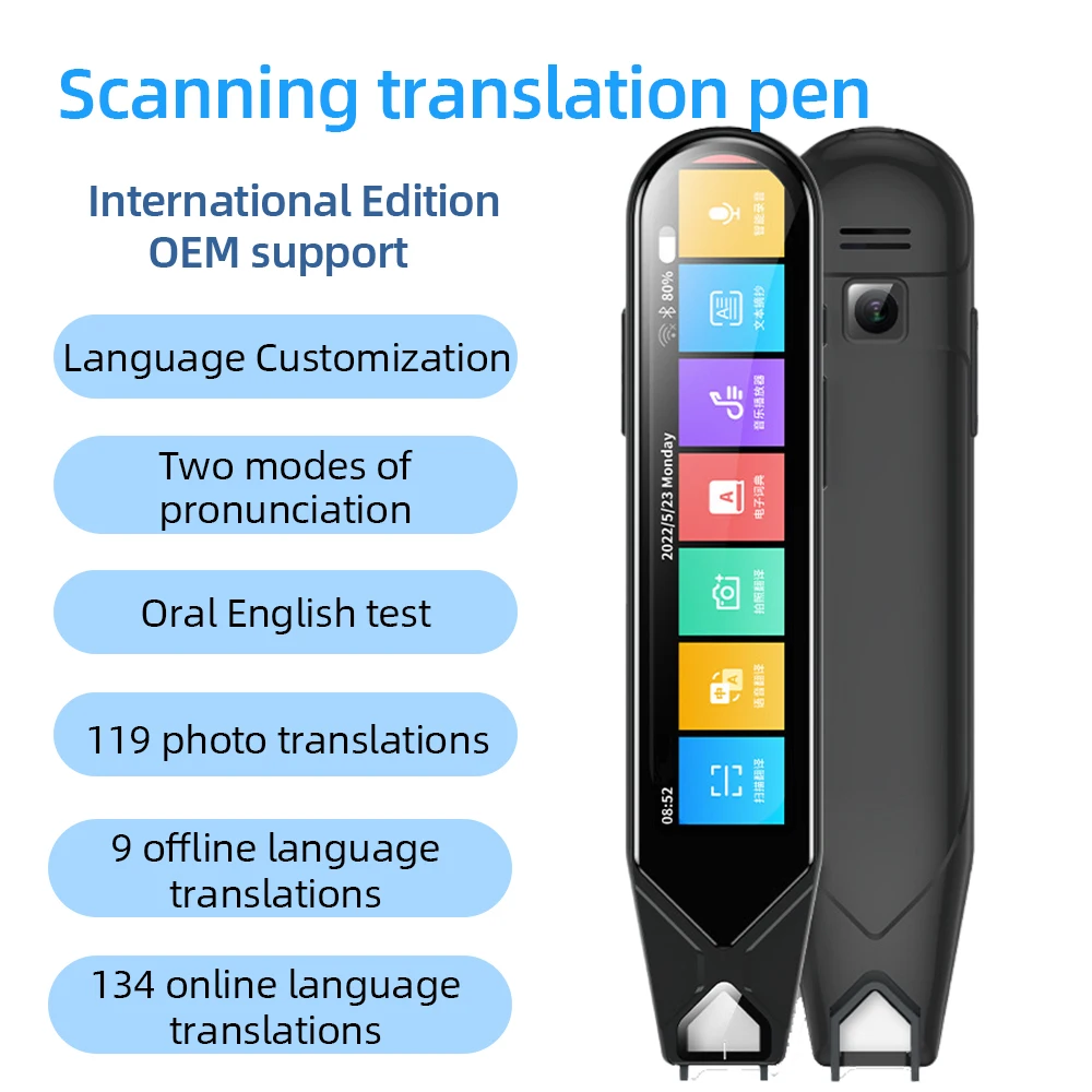 134 Languages AI Instant Voice Smart Electronic Pocket Language Translator Pen Online Intelligent Voice Translator
