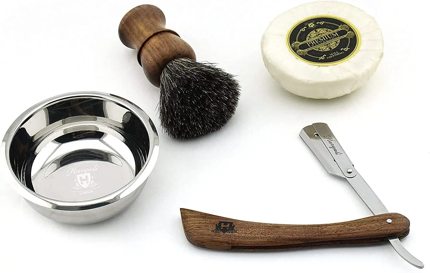 Набор для бритья Haryali London деревянный набор бритвенный станок глубокого кисть барсука миска