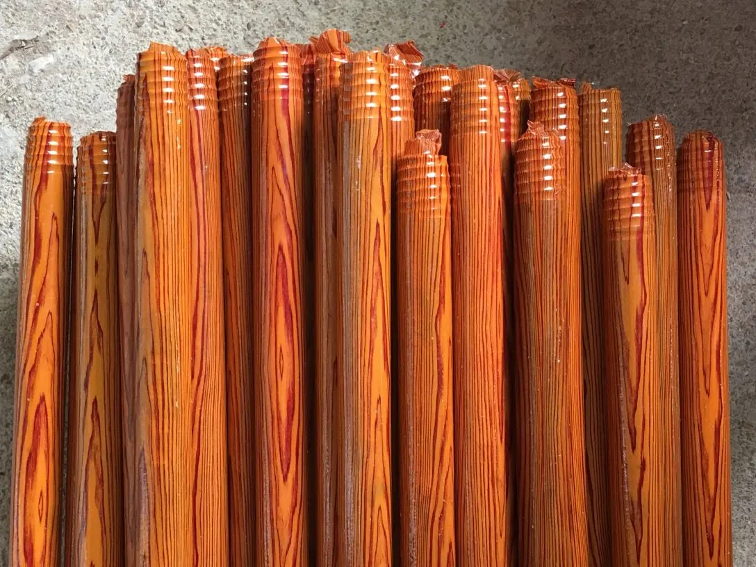 Italian Screw Thread Wooden Broom Stick 2.2cm Wooden Pvc Coated