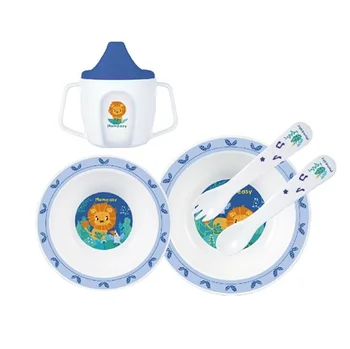 New Design Anti-skid Base Baby Feeding Tableware 5pcs BPA Free Children's Kids Tableware For Boys and Girls