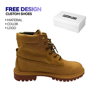 2026 Fashion Custom Men's High Top Ankle Boots Genuine Leather Lace-Up Closure Style Rubber Hot Wholesale