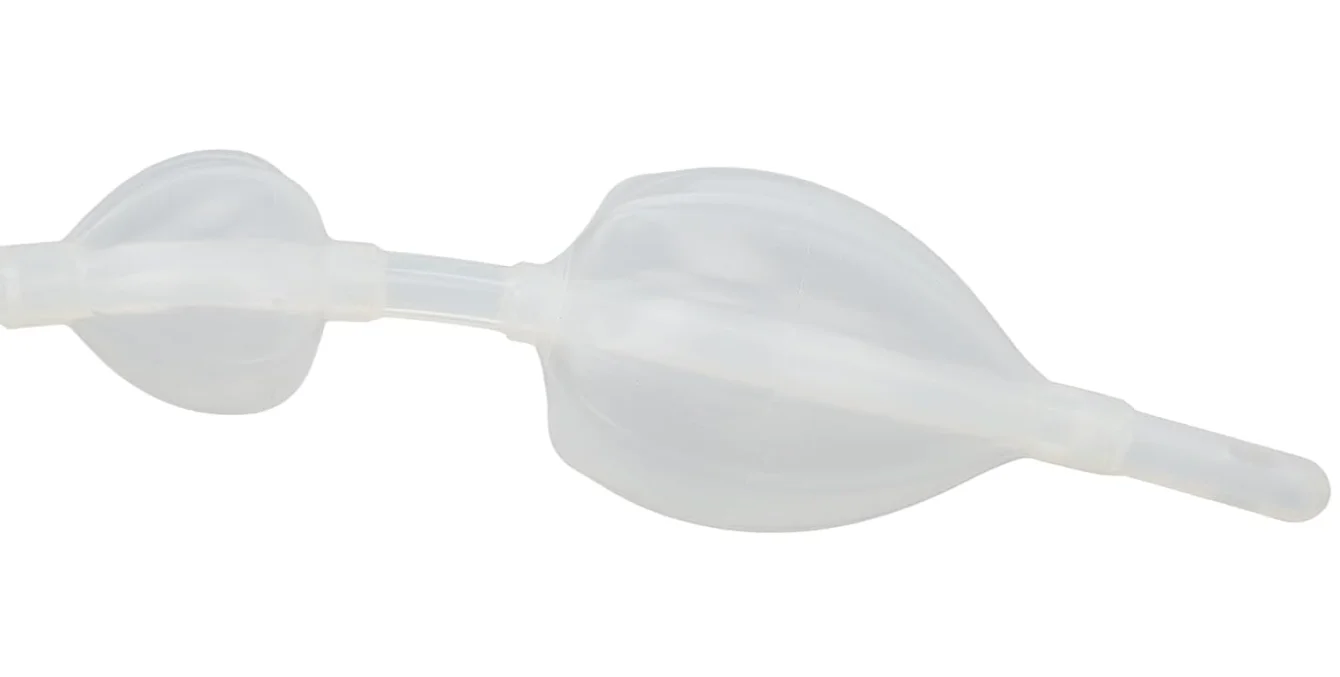 Double Bulb Inflatable Enema Bulb & Plug - Anti-Backflow Design, Elastic Material, Safe for Personal Use