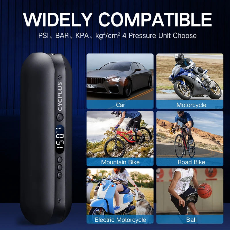 CYCPLUS A2 Mini Portable Bicycle Hand Pump - LED & Power Bank
