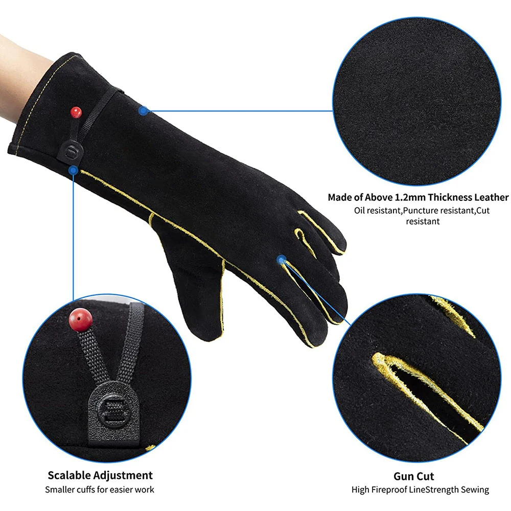 Tig/mig/argon Welding Hand Gloves Top Cow/sheep/goatskin Grain & Split