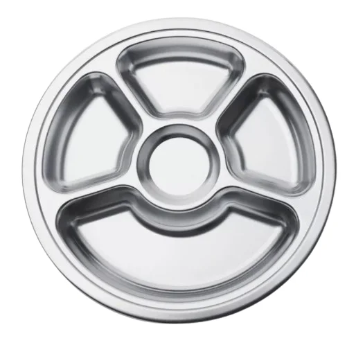 3 Compartment Modern Metal Thali Multi-functional Durable Eco-friendly Food Serving Tray for Masala Dosa Wada Pav