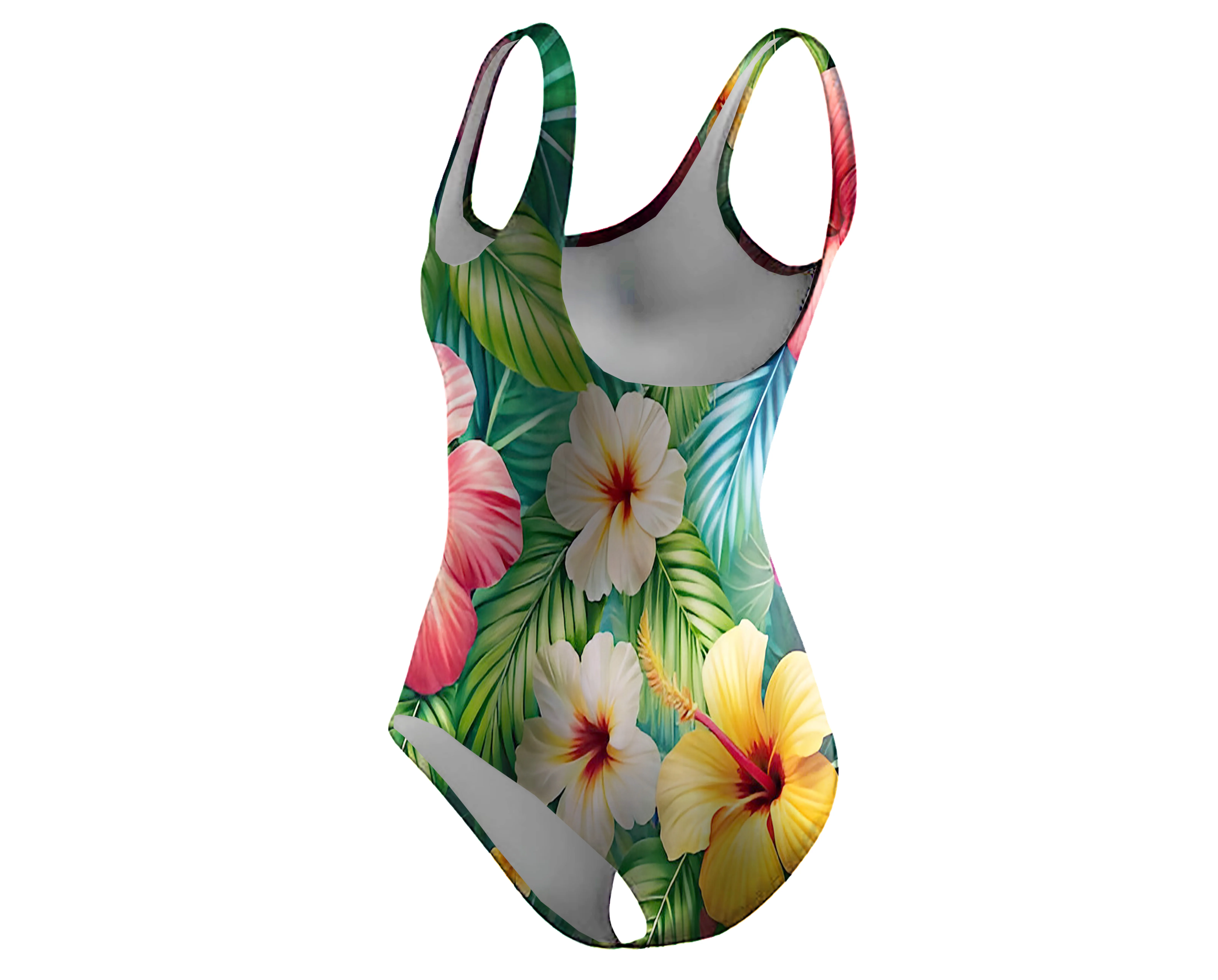 Womens Flamingo Print Tropical One Piece Swimsuit with Thongs