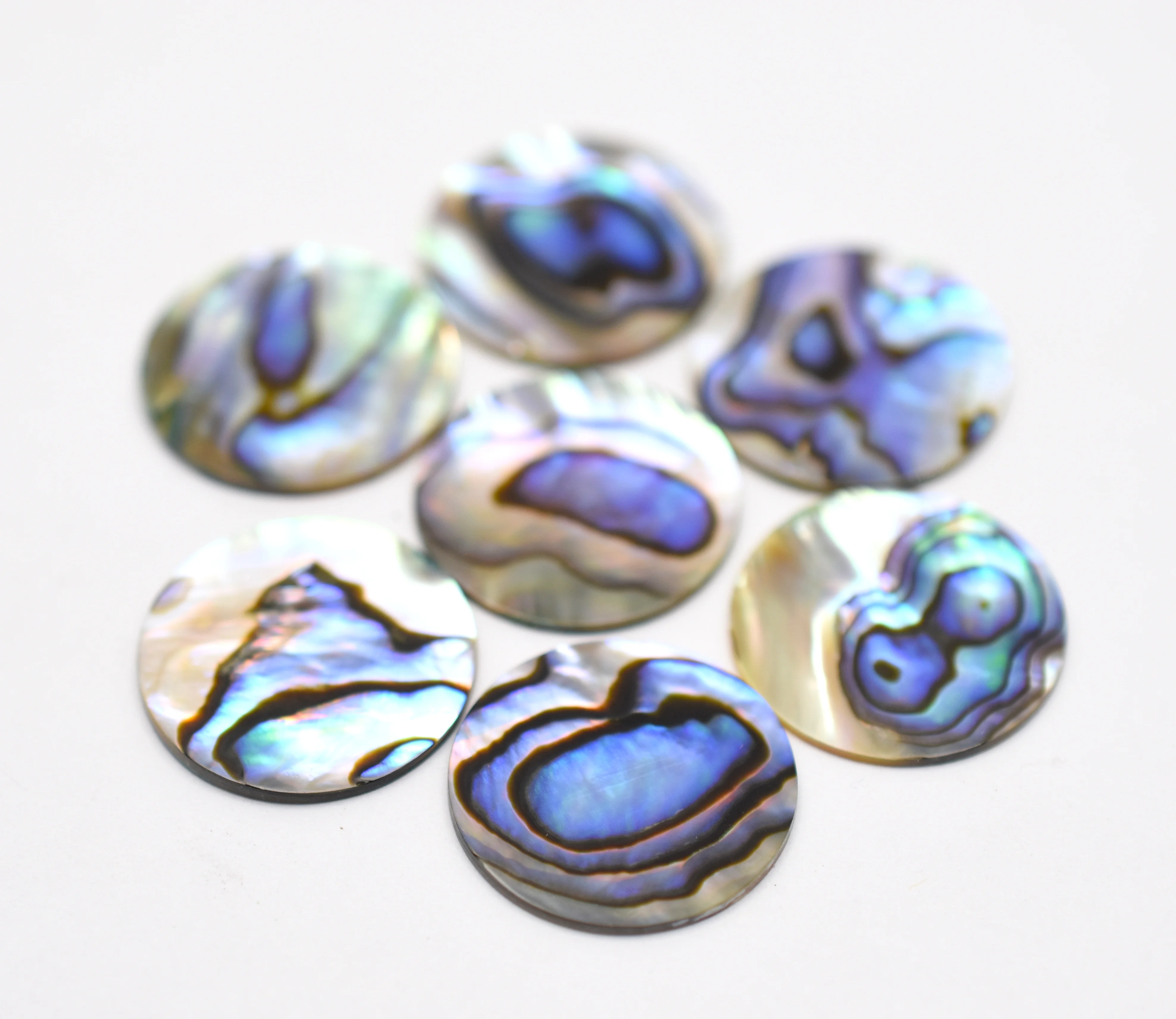 Natural Abalone Shell Flat Discs for DIY Jewelry Round & Square Crystal Crafts for Pear Gemstone Shape