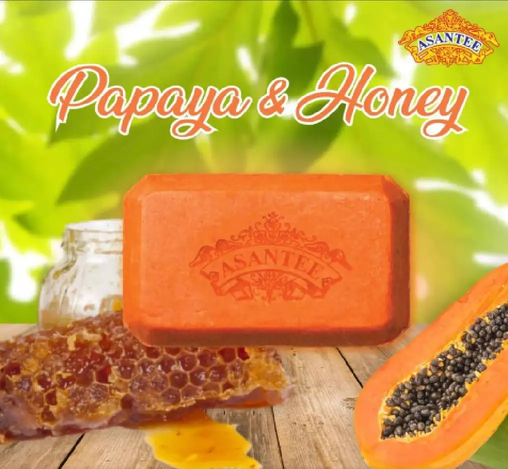 Asantee Papaya & Honey Soap,Authentic Thai Herbs. Helps Fight Acne And