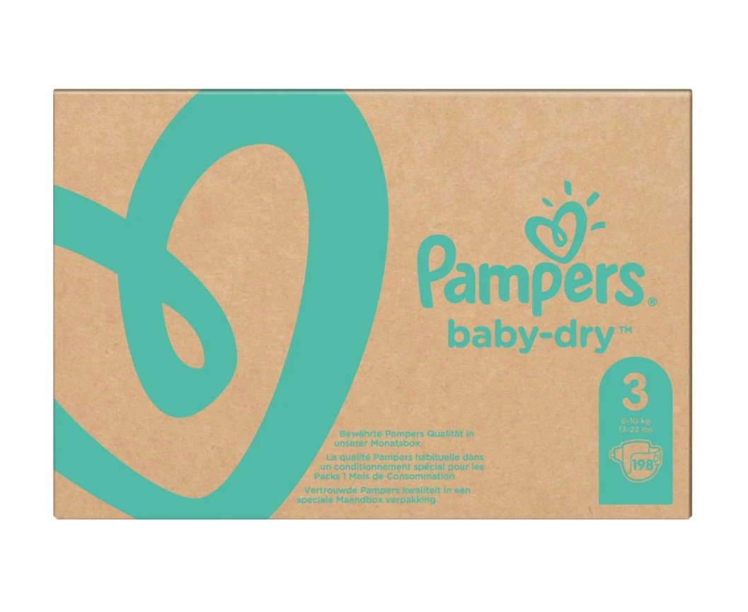 Pampers Baby Dry Luiers -( 6 10 Kg) 198 Stuks Maandbox