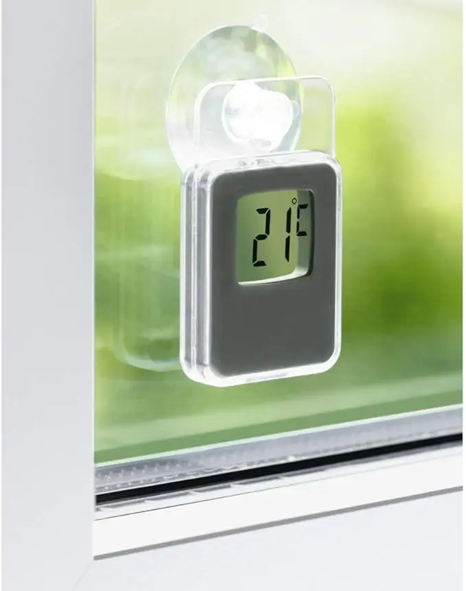 Digital Thermometer Wall Mounted Suction Cup Household Indoor Outdoor Thermometer