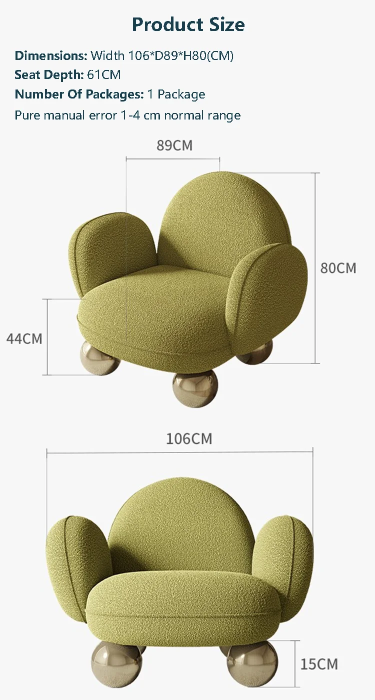 Linen Fabric Solid Wood Frame bean bag couch living room sofas chair