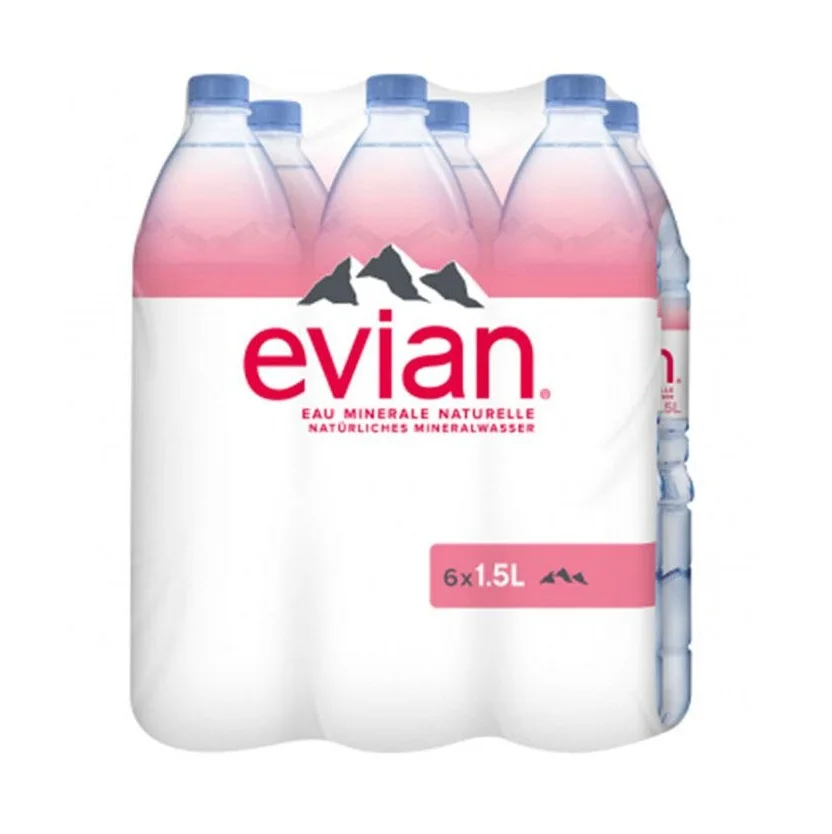 Evian Natural Mineral Water 6 X 1.5 Litre Pack | All Sizes Evian Water ...