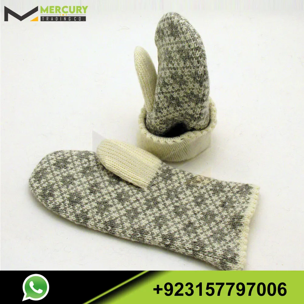 Модные женские шерстяные вязаные варежки с принтом для сенсорного экрана зимние перчатки