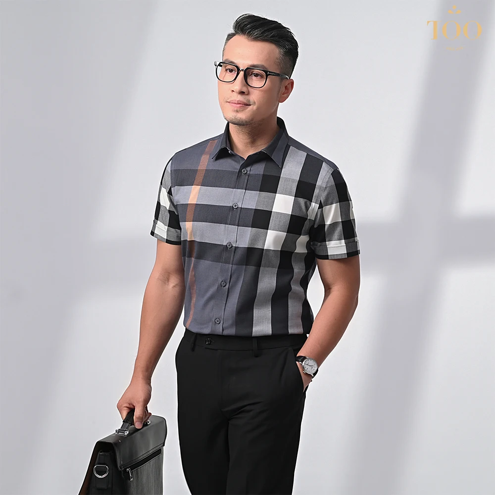 Men's Shirt Short Sleeve Classic Men Formal Dress Shirt Clothing Business Shirts Made In Vietnam