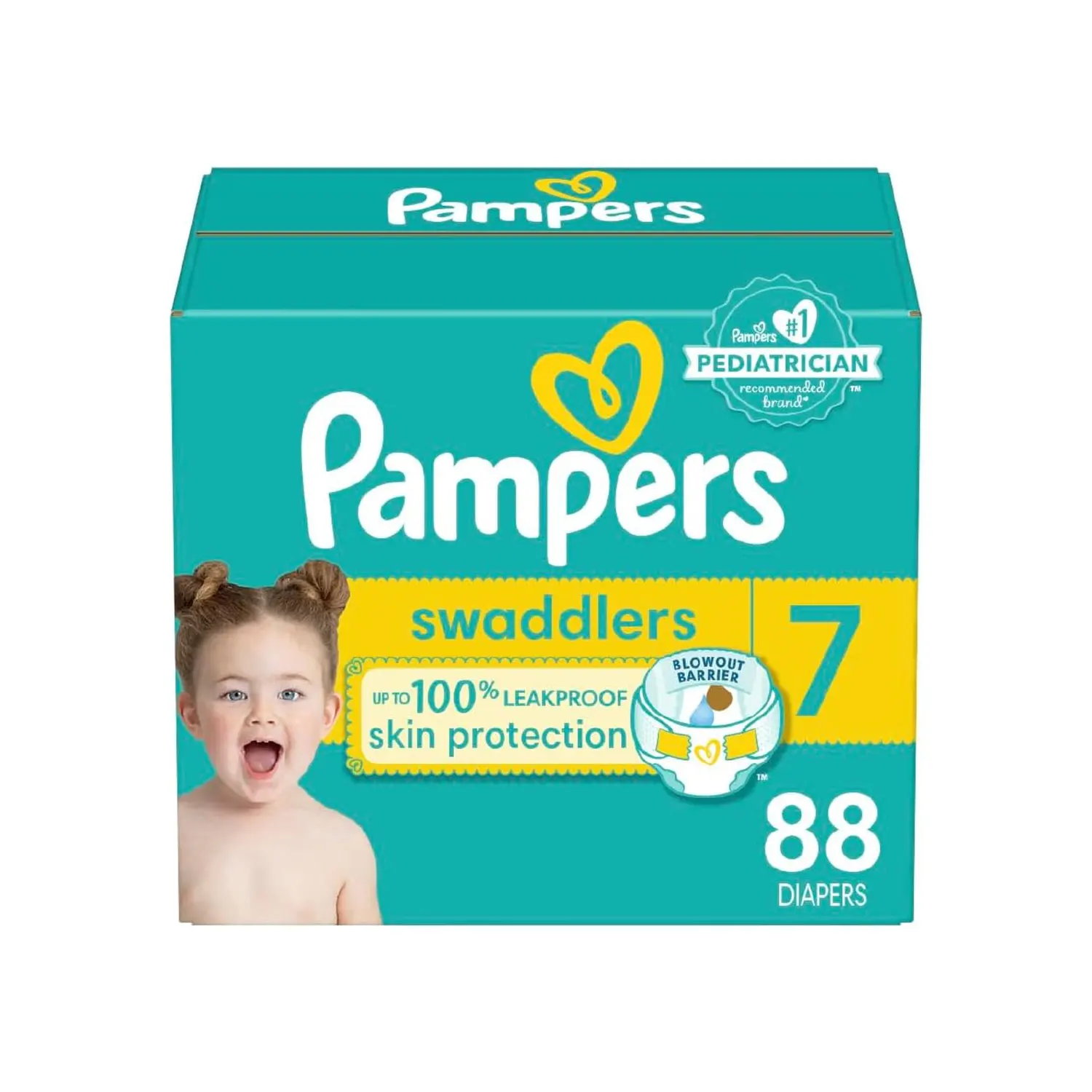 Pampers Swaddlers Diapers - Size 7,88 Count - Ultra Soft Disposable