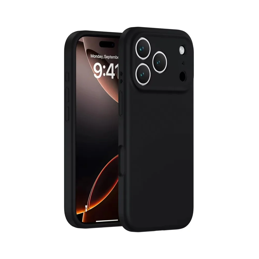product liquid silicone phone case for iphone 17 16 15 14 13 pro max with plush fiber high quality matte skin feel case laudtec-3