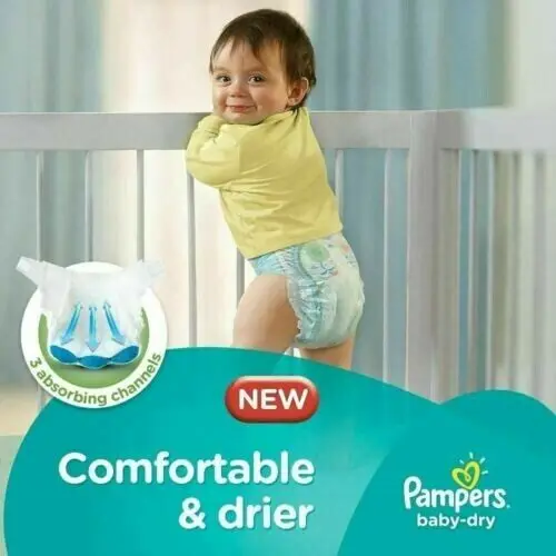Pampers Baby Dry Size 8 Nappies Diapers With Air Channels - Jumbo+ Pack ...