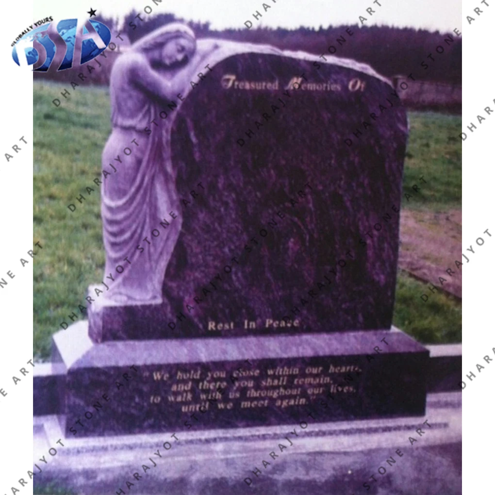 India Purple Granite Stone Monument And Tombstone For Outdoor And
