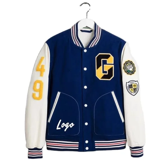 Green Mens Fashion Varsity Jacket Custom Logo Plain Fabric Embroidered ...