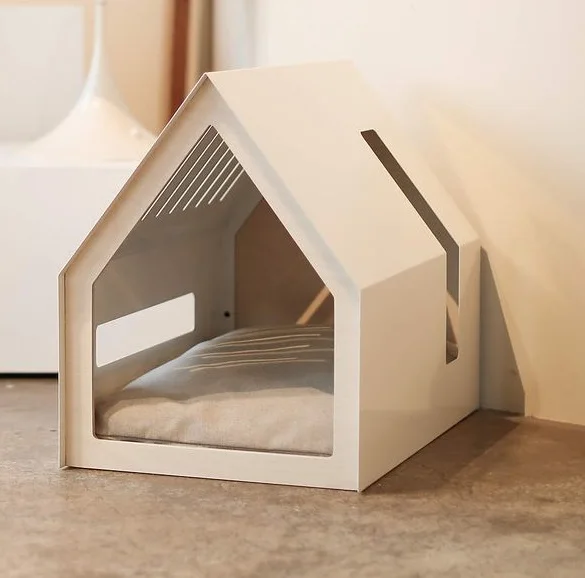 Ergonomic design metal pet house with ventilation system and soundproof walls for reducing stress and improving pet relaxation
