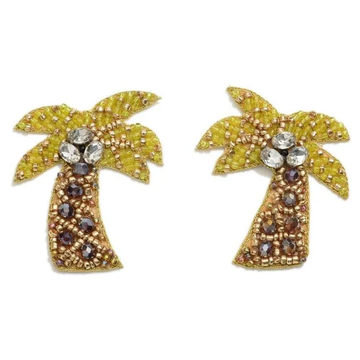 Orecchino di albero di cocco in acciaio inossidabile per le donne ragazza foglia di palma geometrica in metallo Coco Joker Ear Stud regali di gioielli per le vacanze estive  36