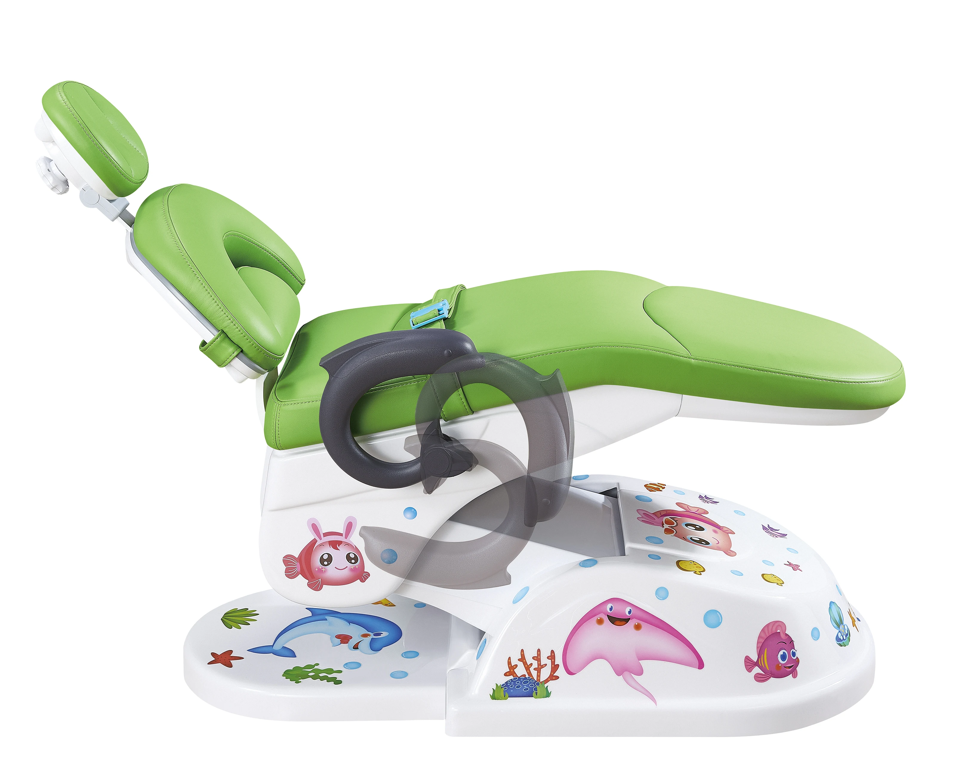 ISO 13485 Certified Children's Dental Chair with Safety Belt & Dolphin Armrests