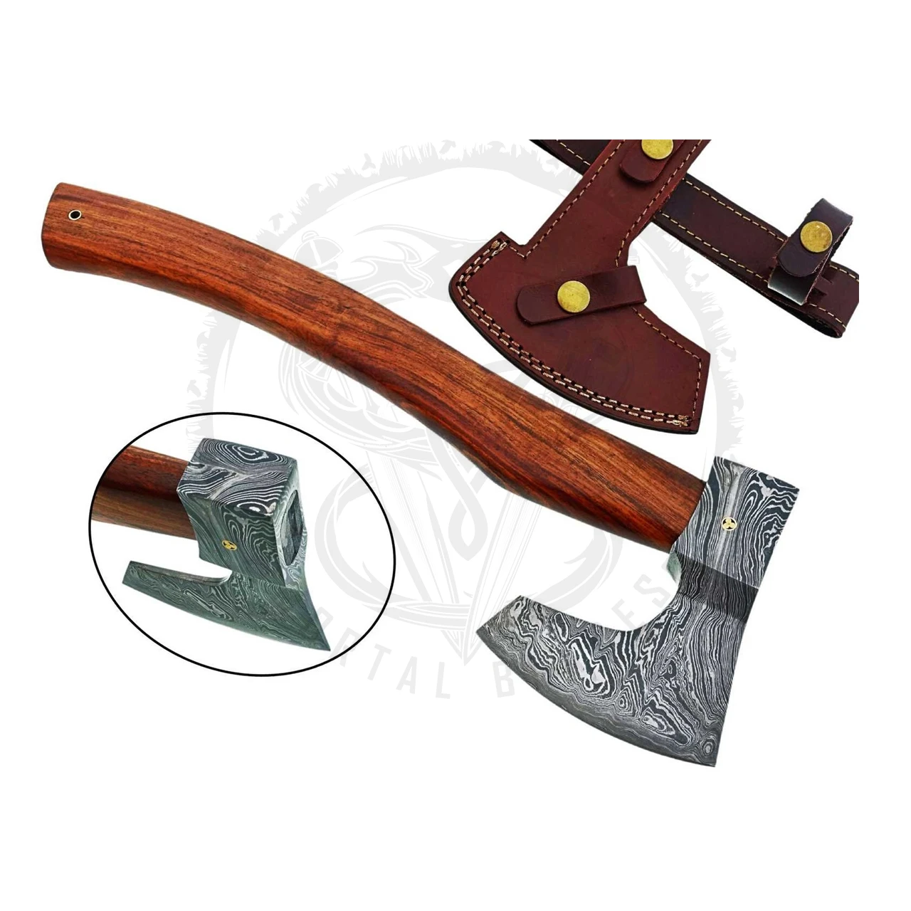 Damascus Steel Tomahawk Axe Hand Hatchet For Camping Custom Size