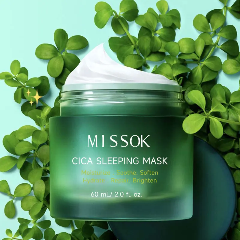 Etiqueta privada Cica Glow mascarilla para dormir blanqueamiento Natural iluminador hidratante cuidado de la piel mascarilla para dormir Facial