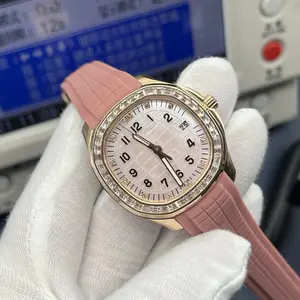 New High-quality Luxury Business Women's Mechanical Watch Stainless Steel Case Rubberstrap Waterproof  Automatic Luminous Watch