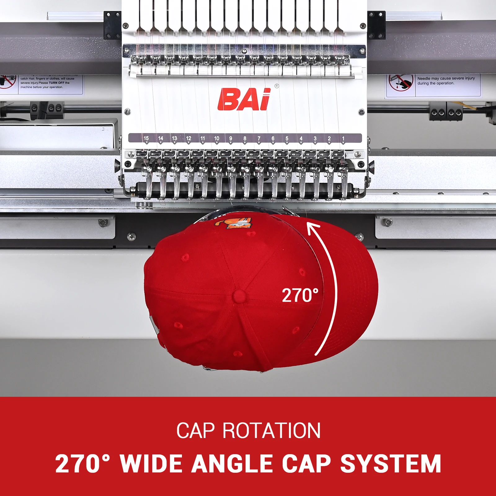 BAi High Performance 15 Needles Computerized Embroidery Machine for Patch Making