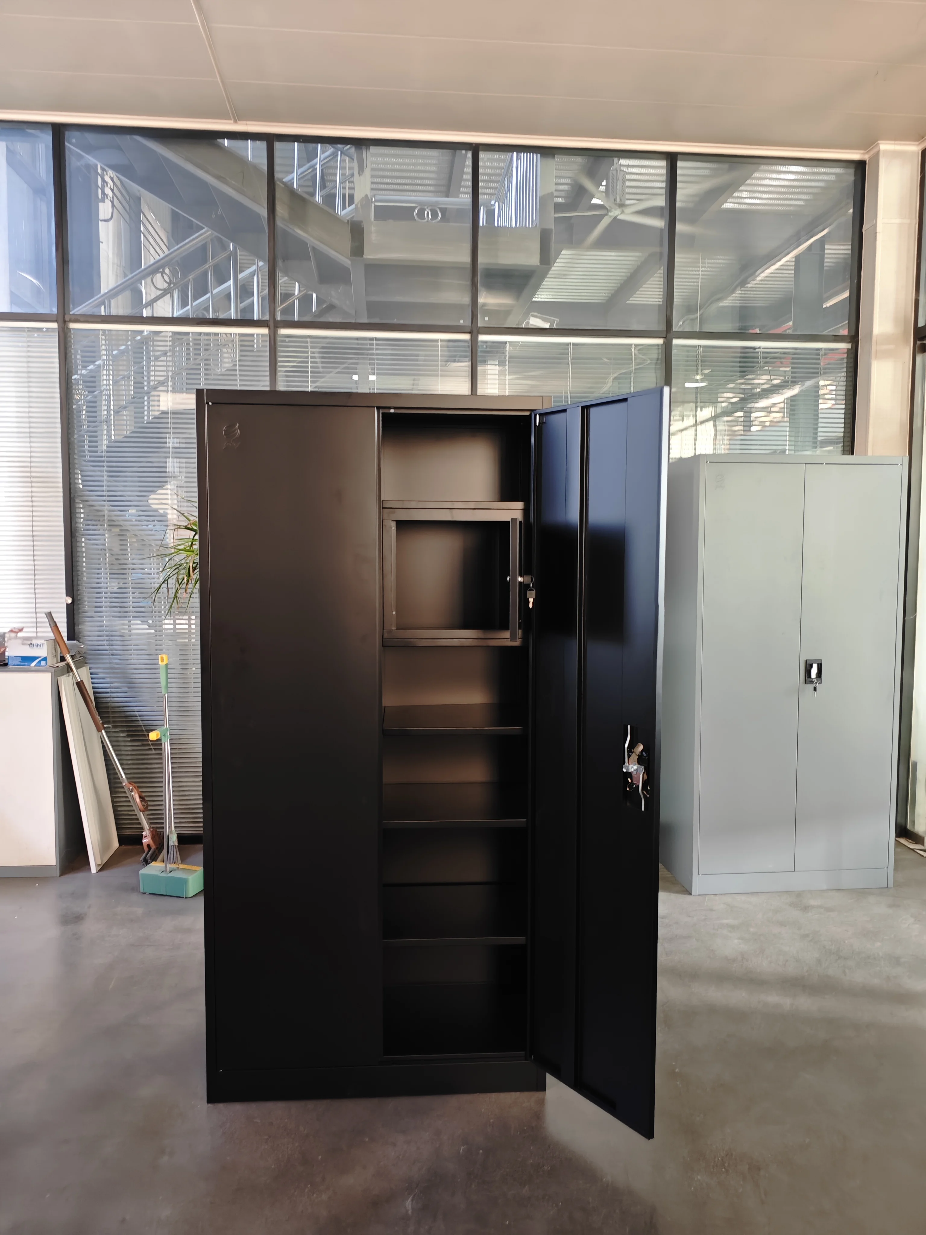 Metal Storage Wardrobe with Safe Steel Filing Cabinet Locker Closet Storage Wardrobe