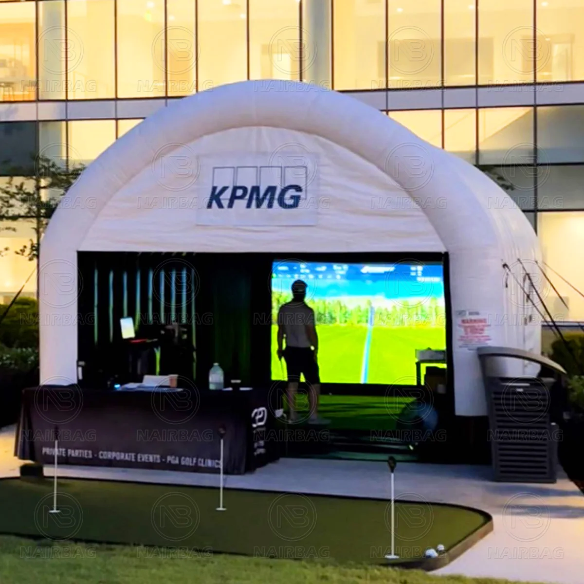Inflatable Golf Simulator Enclosure - Portable & Customizable