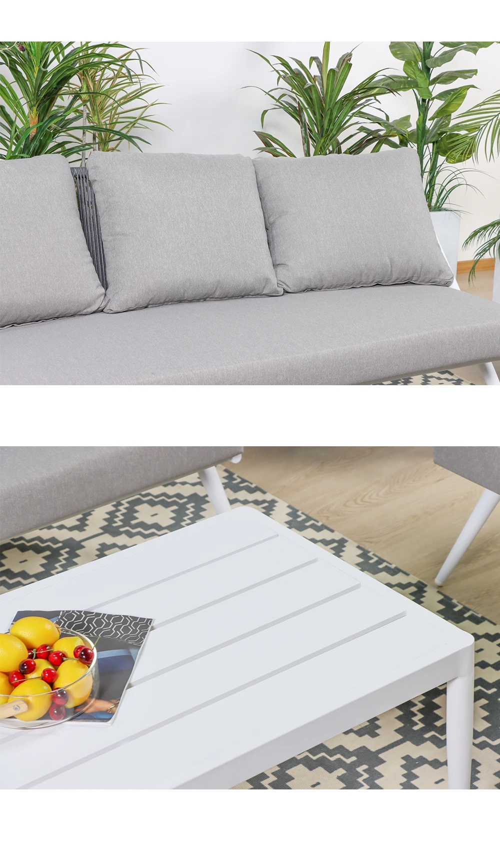 Outdoor Ratan Corner Sofa Cushion Cover Outdoor Patio Sectional Sofa