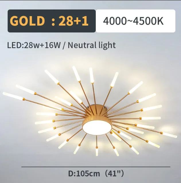 Modern Luxury Fireworks LED Ceiling Chandelier Lamp Indoor Lighting Living Room Bedroom Decoration Dining Table Light - View #4