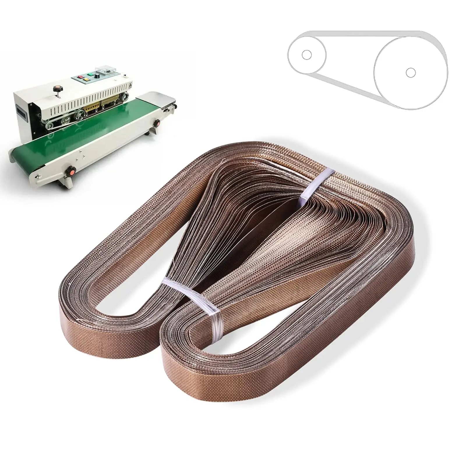 Lot De 50 Courroies D'étanchéité En Téflon Polytef, Résistantes Aux Hautes Températures, PTFE Sans Couture Pour Machine à Sceller