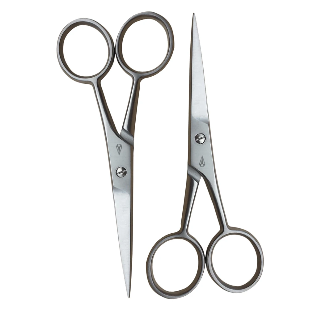Rounded Facial Hair Scissors For Men Mustache Nose Hair Beard Trimming